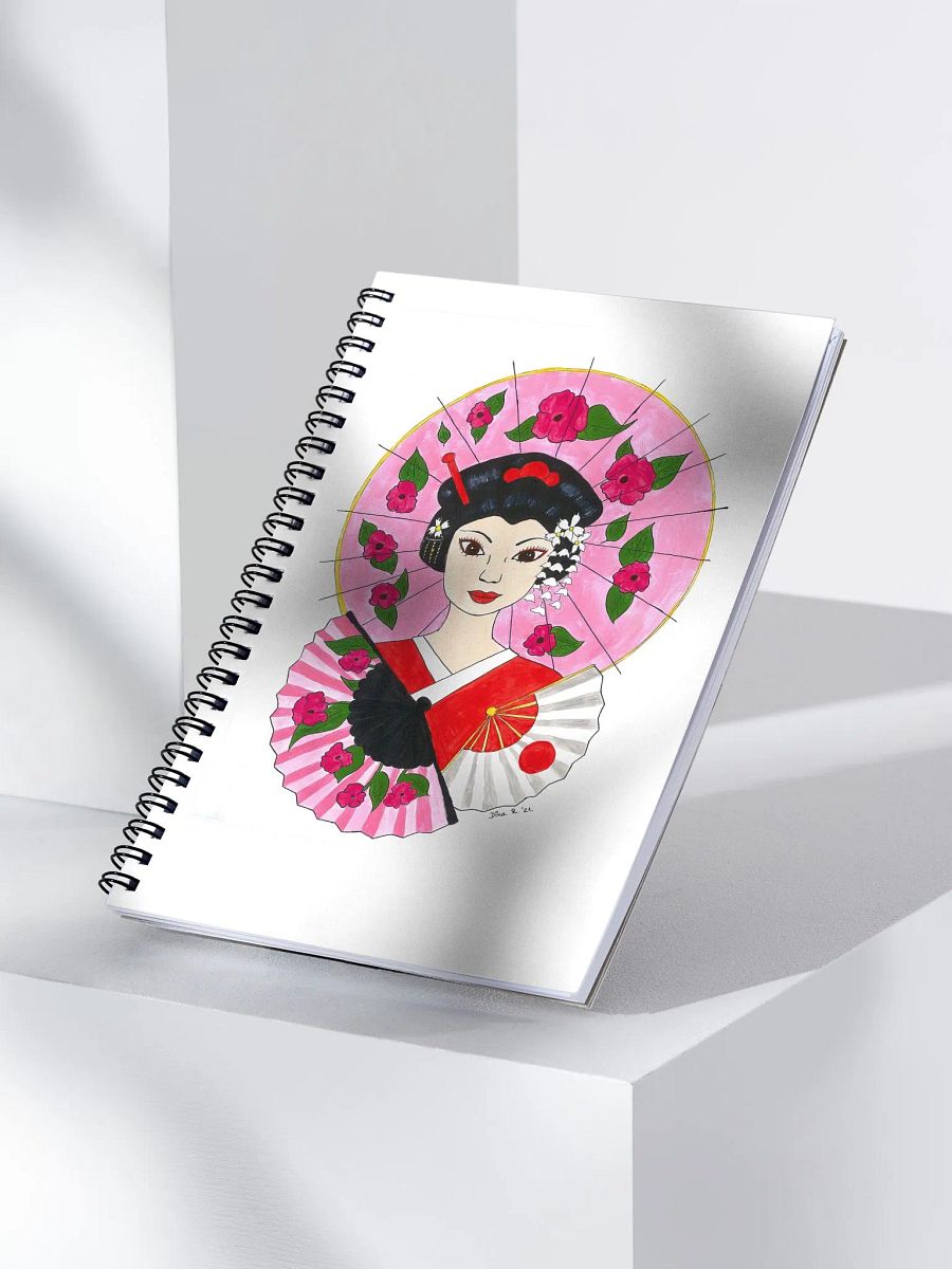 Japanese Geisha (art by Dina R.) acrylic painting - Spiral Notebook product image (3)
