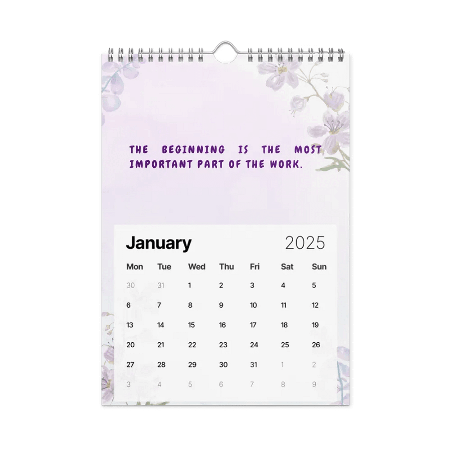 FLORAL INSPIRATIONAL QUOTES WALL CALENDAR 2025 product image (6)
