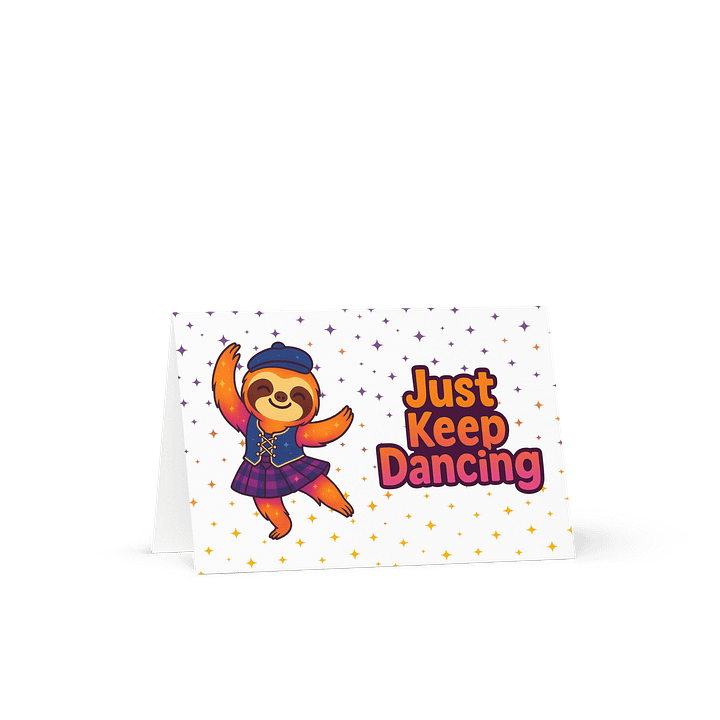 Highland Dance Sloth Greeting Card – Cute Scottish Sloth Card for Dancers, Teachers, Recitals, or Sparkly Sloth Lovers product image (1)