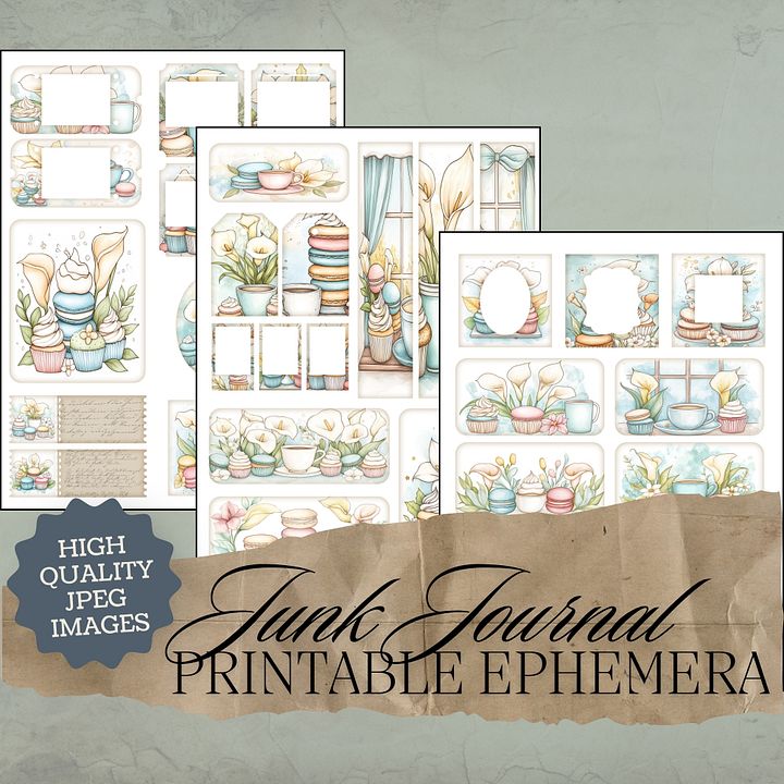 Macaron Lillies - Printable Ephemera Set 1 V6 product image (1)