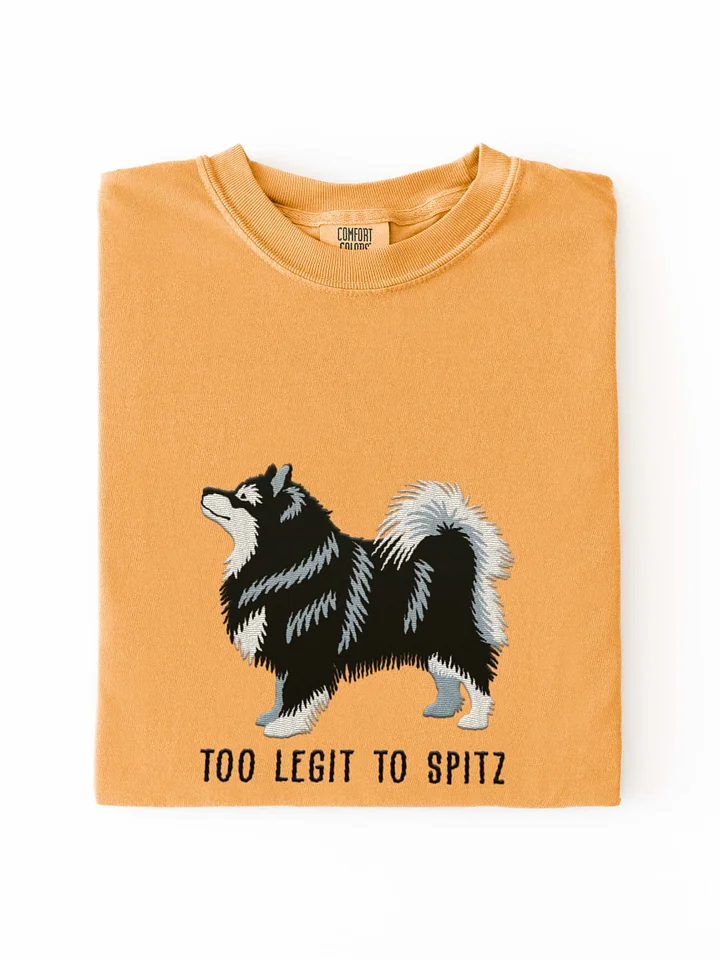 Too Legit to Spitz T-Shirt(Embroidered) of a Finnish Lapphund(Black & White) product image (1)