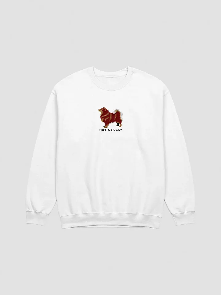Not a Husky Sweatshirt (Embroidered) of a Finnish Lapphund(Red & Tan) product image (16)