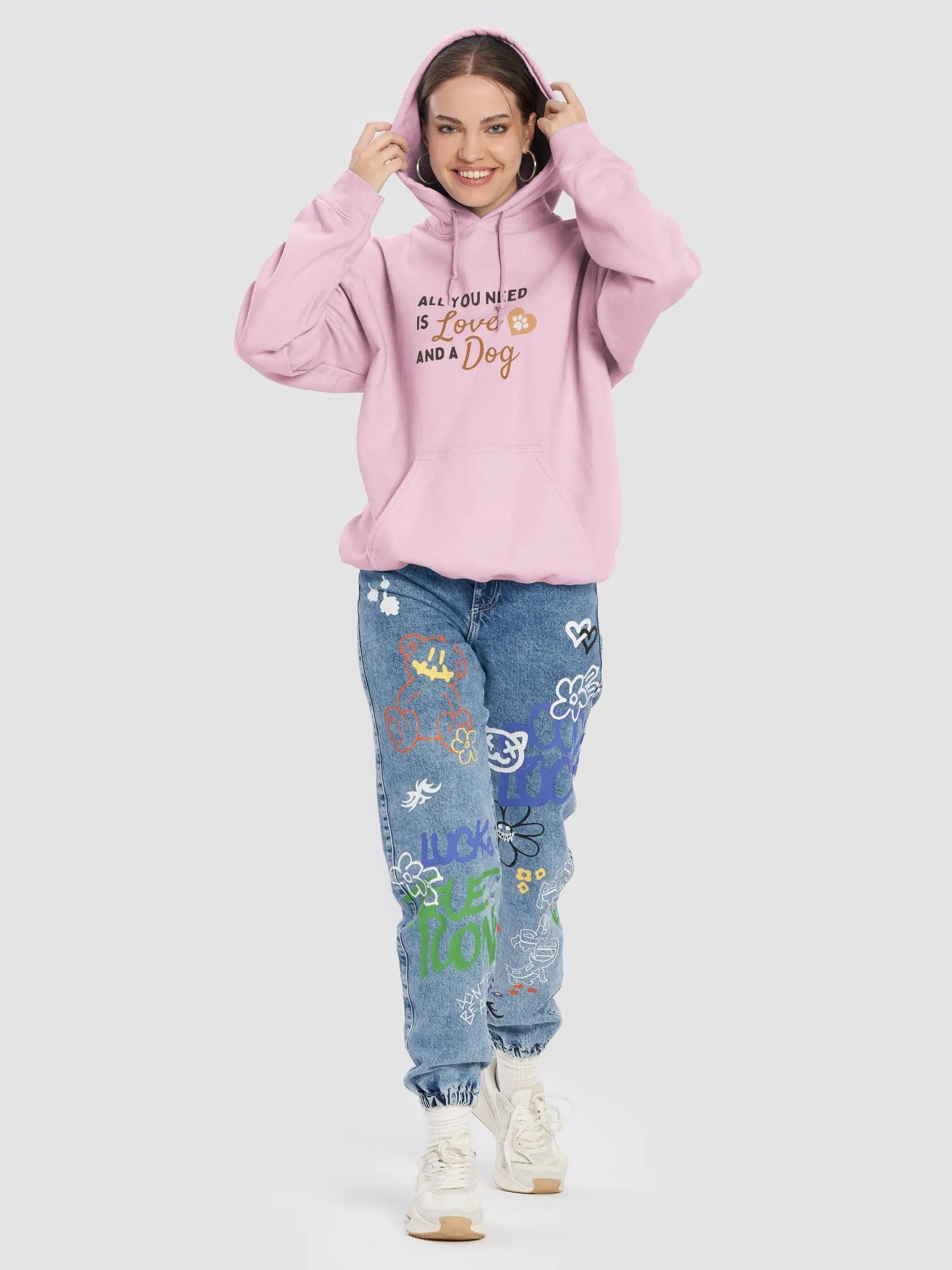 Love & Dog Paw Print Hoodie product image (76)