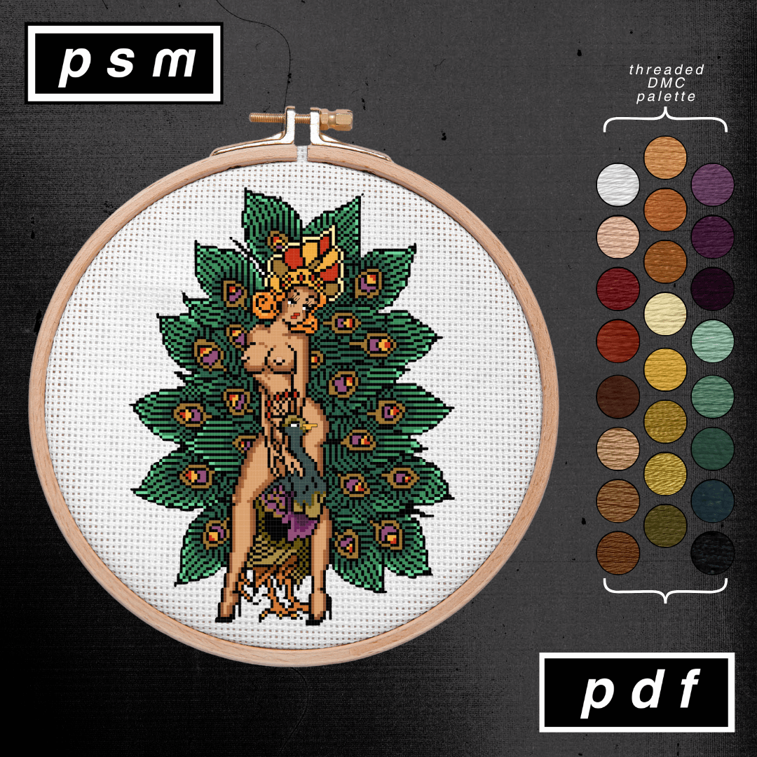 Sailor Jerry Peacock Burlesque Pin Up Pattern product image (2)