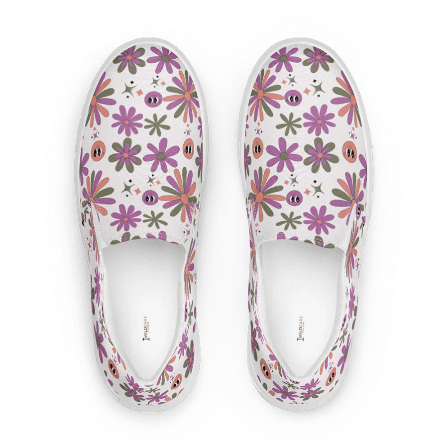 Kawaii Smiley Blossom Canvas Slip-Ons product image (5)