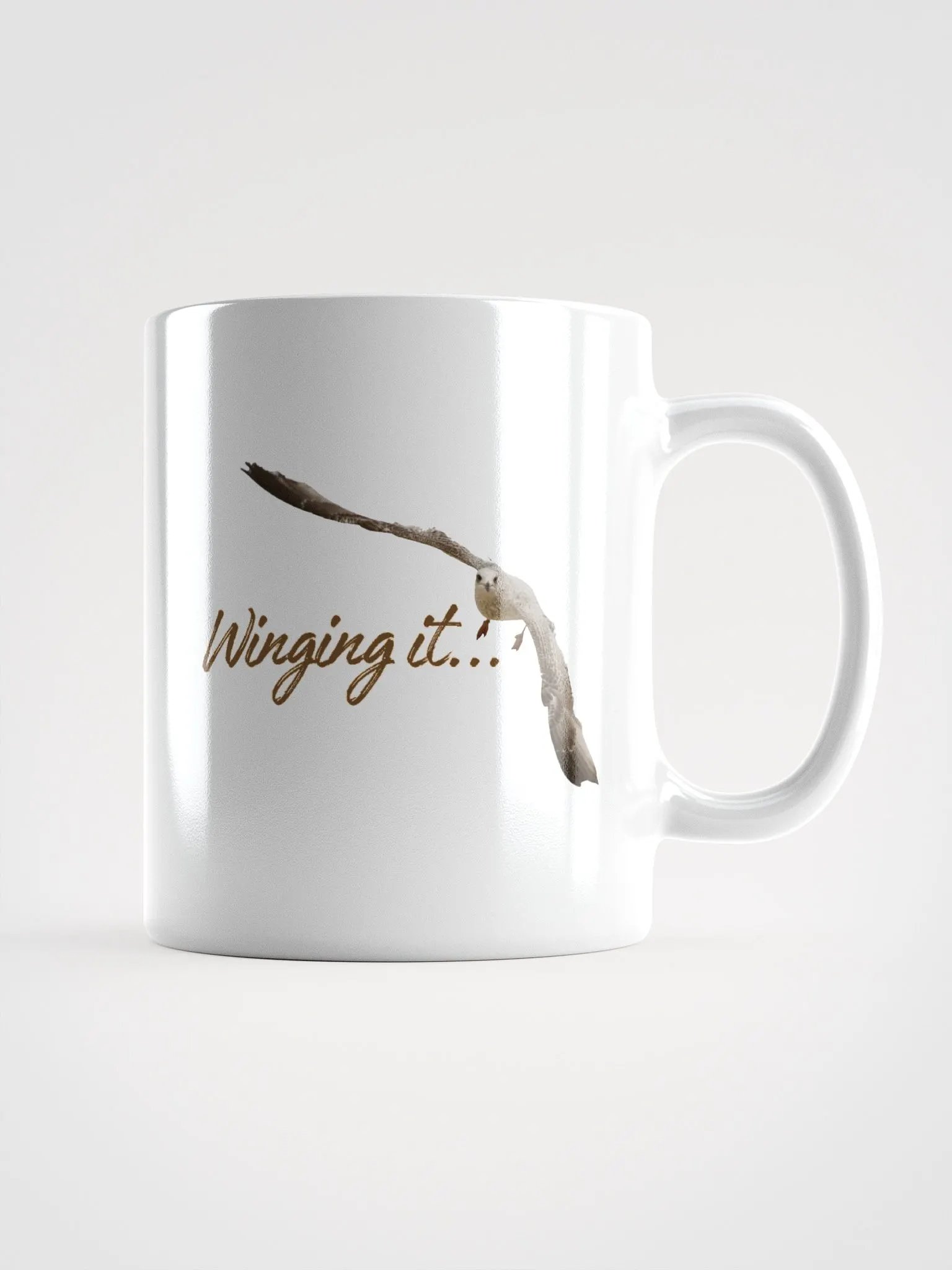 Winging it... Seagull Glossy White Mug product image (1)