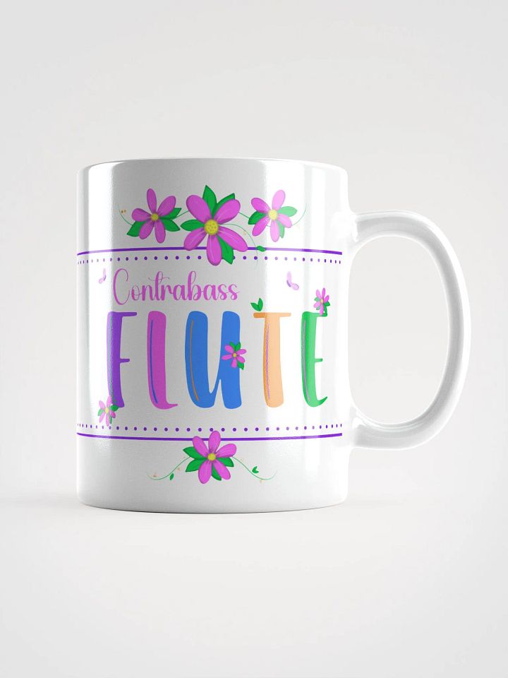 Floral Flutes White Glossy Mug - Contrabass product image (1)