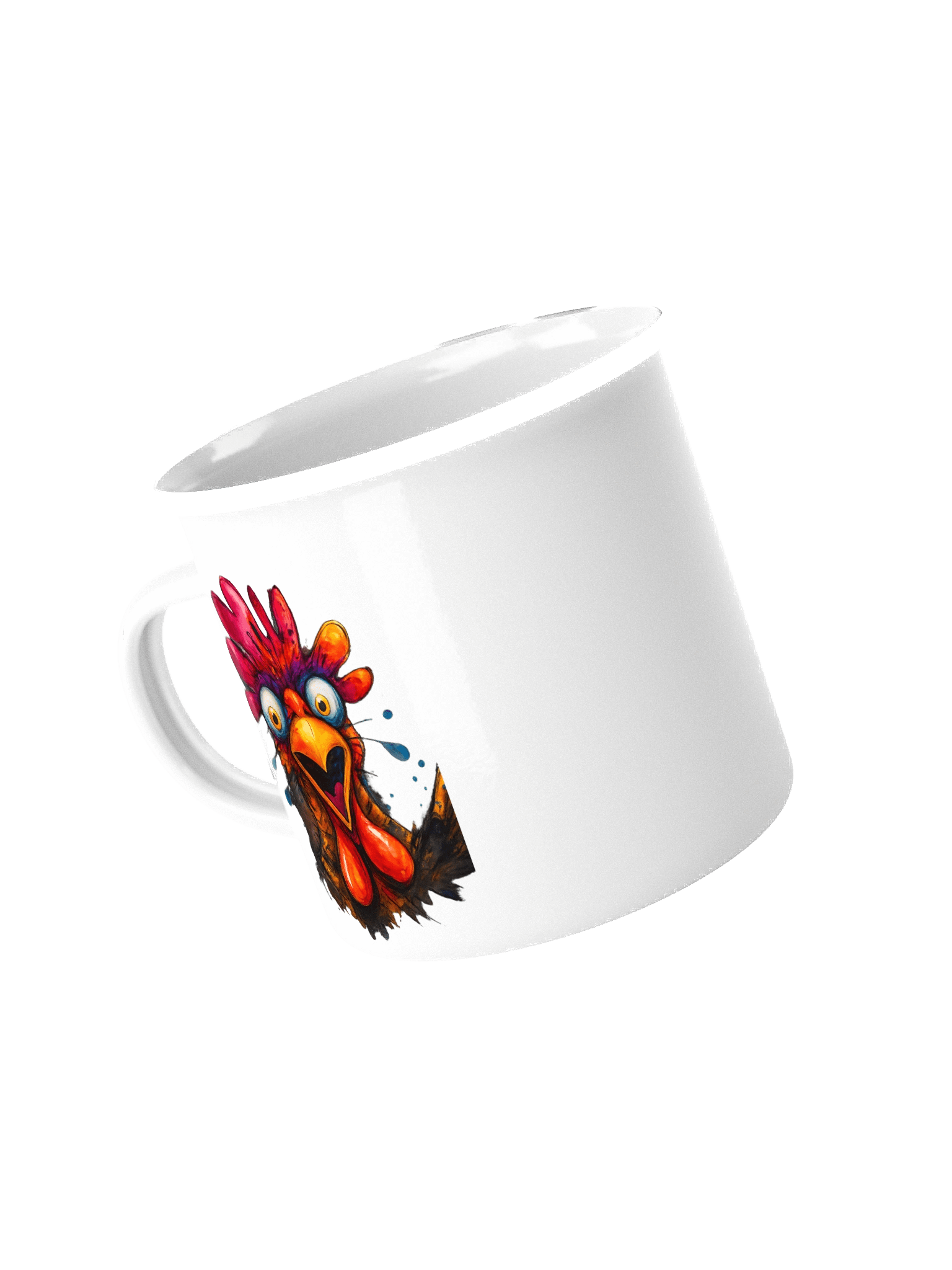 Colorful Rooster Heads Enamel Mug product image (4)