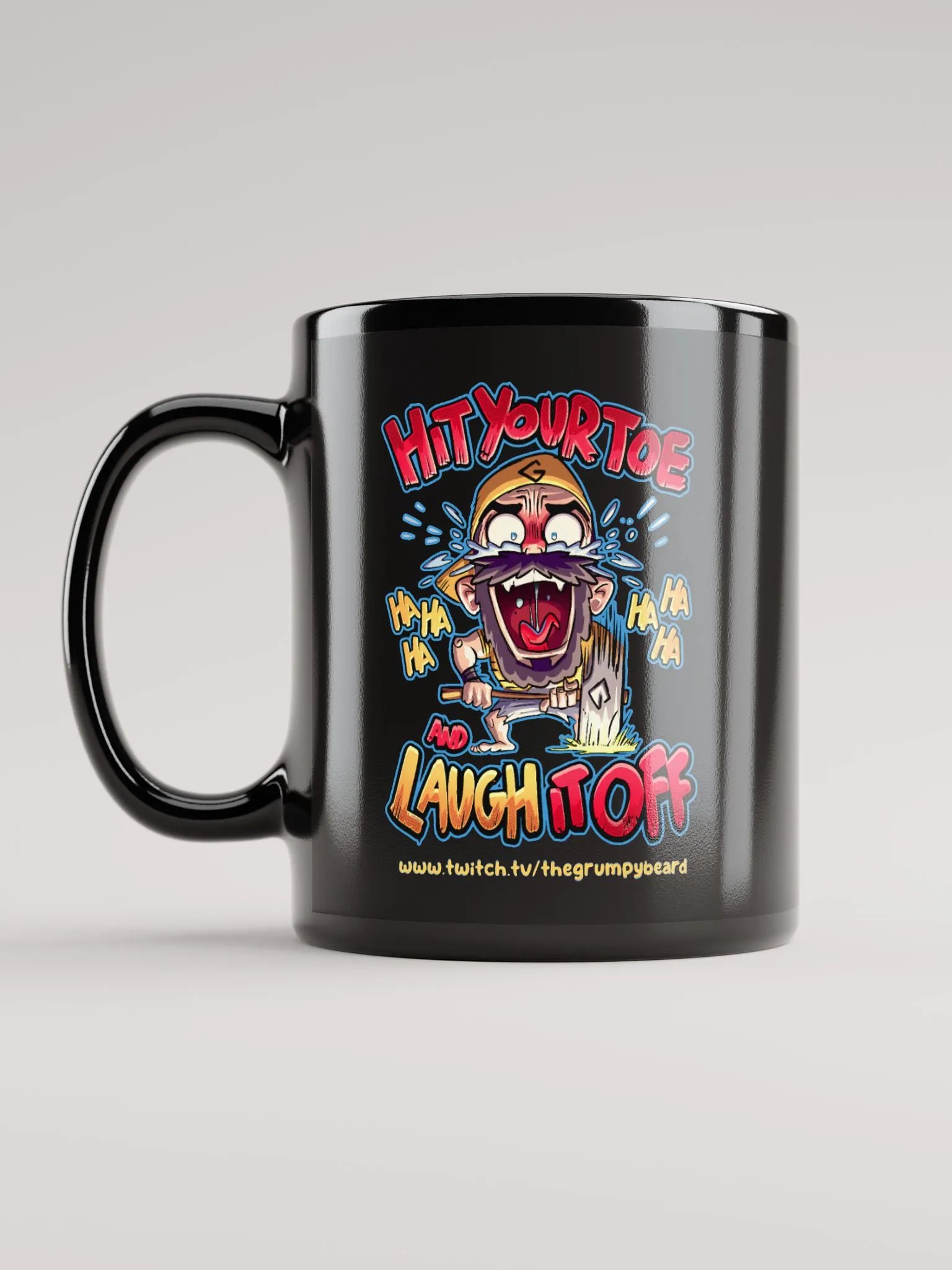 Hit your toe & laugh it off - Black Glossy Mug product image (4)