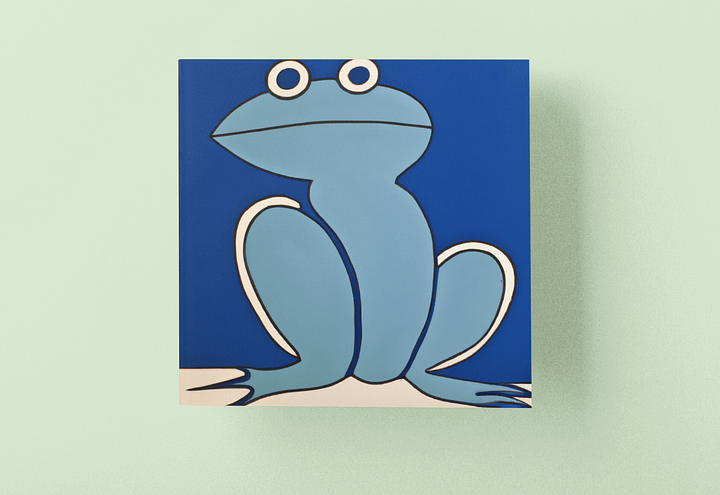 Blue Frog Modern Art Style in Five Sizes product image (1)