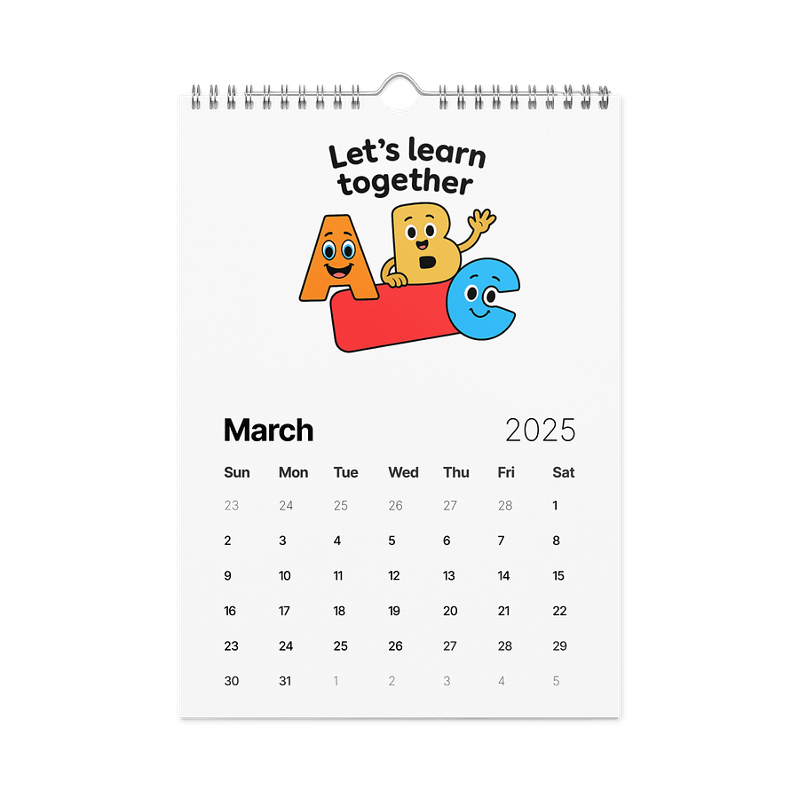 Expressive ABC 2025 Wall Calendar product image (9)