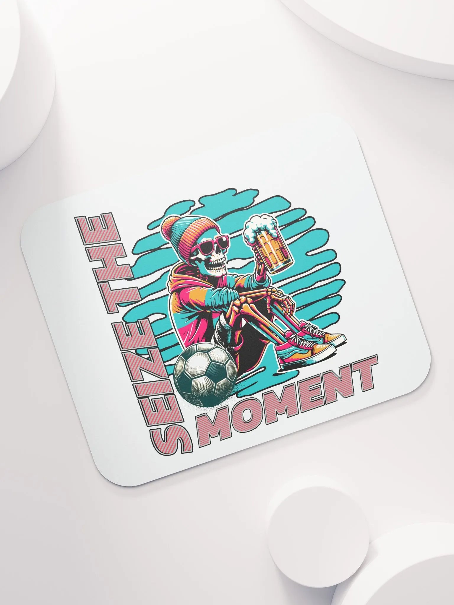 Seize The Moment Skeleton Beer Soccer Swagger Mouse Pad product image (5)