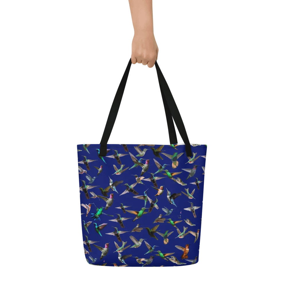 dark blue hummingbird design Tote for stylish moms daughters friends product image (6)