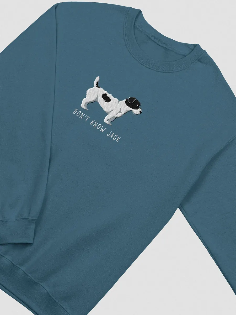 Don't Know Jack Sweatshirt (Embroidered) of a Jack Russell Terrier(Rough Coat, Black & White) product image (6)