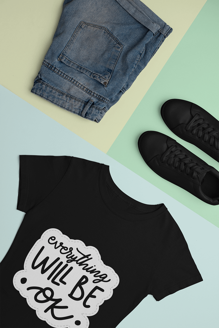 Everything Will Be OK Black Unisex T-Shirt product image (1)