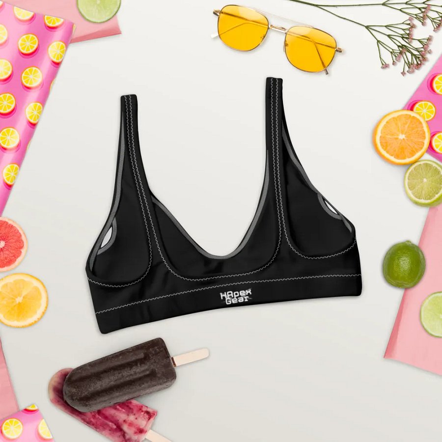 White HApex Gear White Logo Cancer Awareness Orange Ribbon. Black Recycled Padded Bikini Top product image (12)