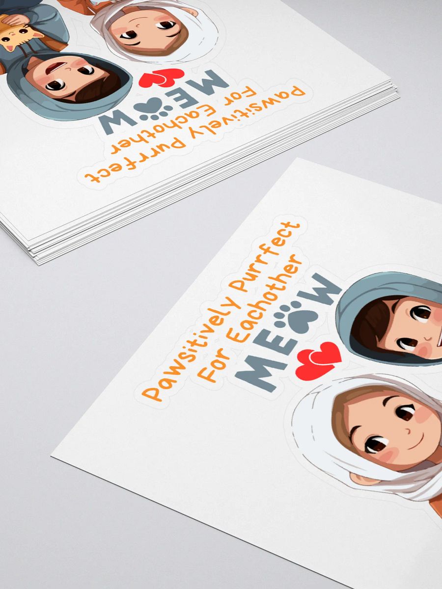 Meow Love Kiss Cut Sticker product image (4)