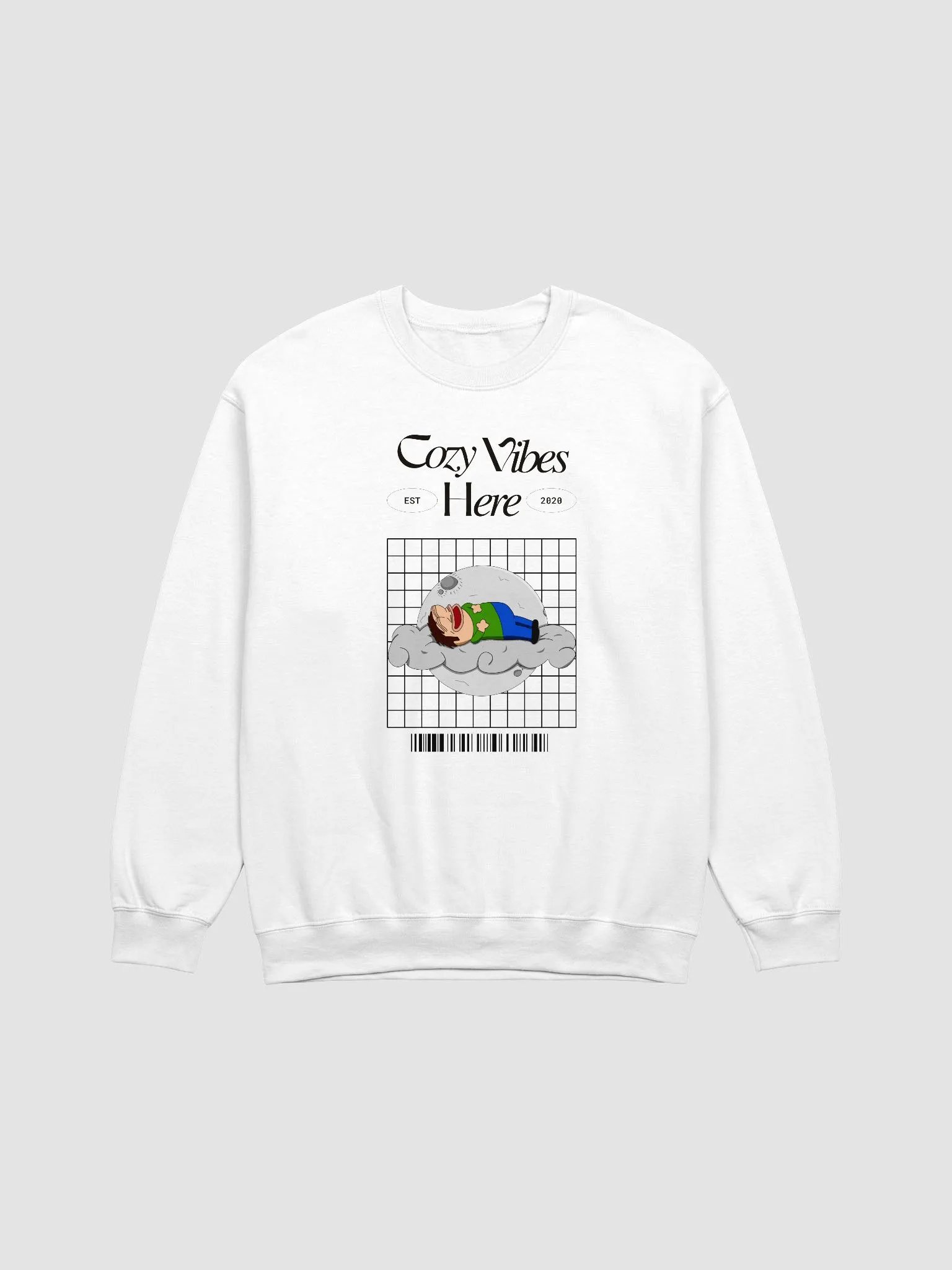 Cozy Vibes Here Crewneck (White Edition) product image (1)