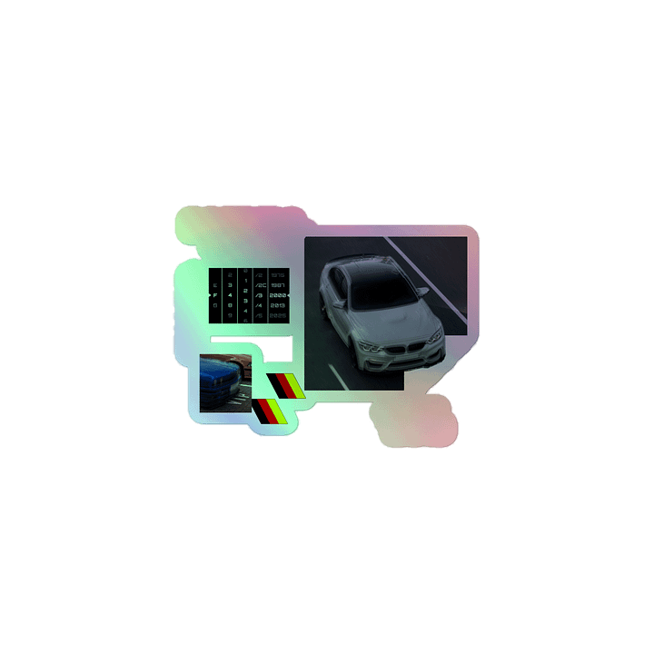 God's Chariot, German Automotive (White) | Holographic Sticker product image (1)