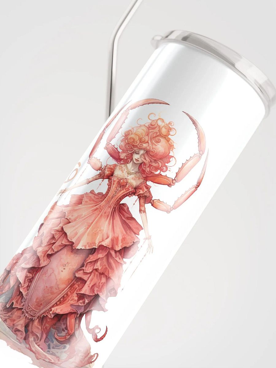 Illustrated Cancer Zodiac Stainless Steel Tumbler: Embrace Lunar Grace! ♋🌙 product image (5)