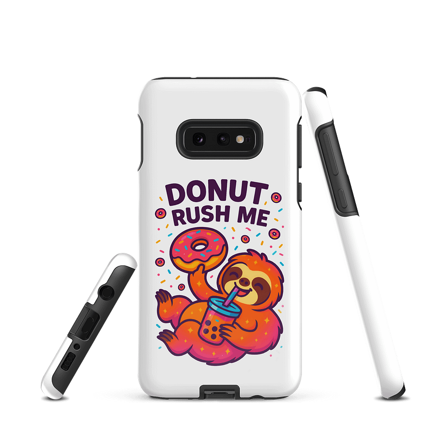 Donut Rush Me – Funny Sloth Samsung Case | Donut Lover Tough Phone Case – Sloths Having Snacks Collection product image (1)