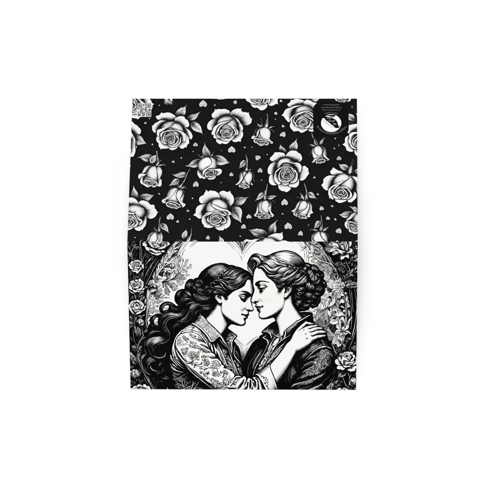 Lesbe Valentines, Black & White & Love All Over Card product image (19)