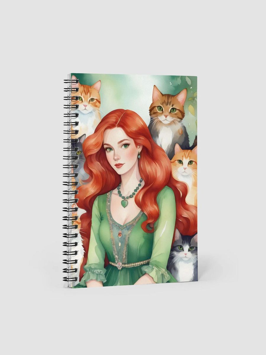 Red Cat Lady Spiral Notebook product image (1)