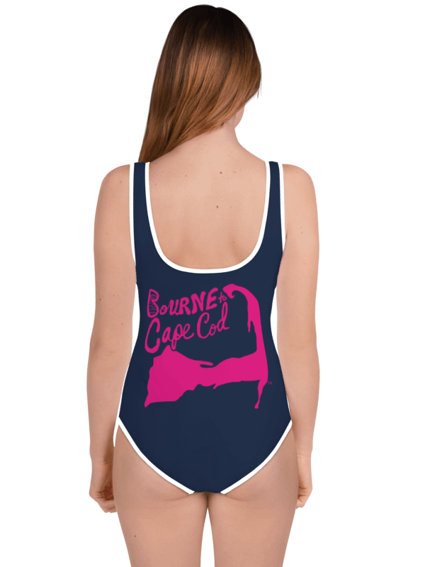 💖Girls' | Youth | BRN.2C.C.™ | Navy Swimsuit 👙| Pink Logos product image (3)