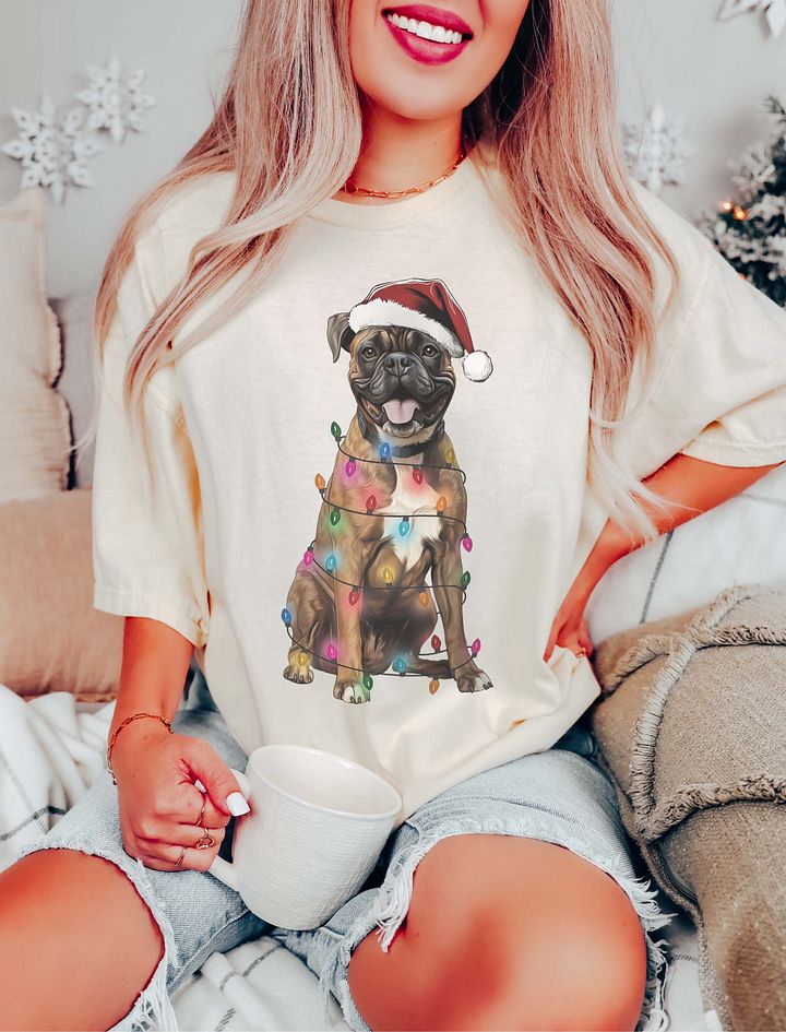 Funny Boxer(Brindle) Christmas T-Shirt for Boxer Paw-rents product image (16)