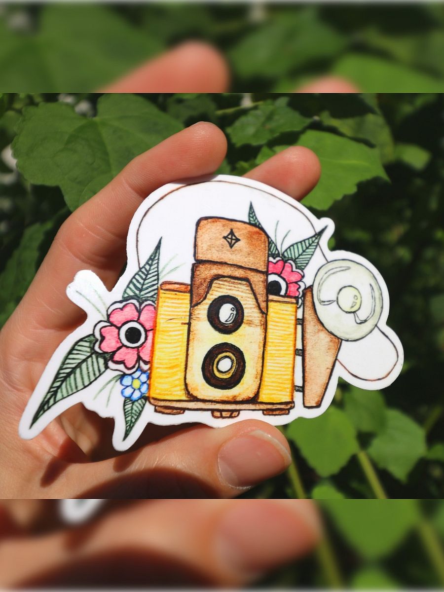 3" Floral Camera Sticker product image (1)