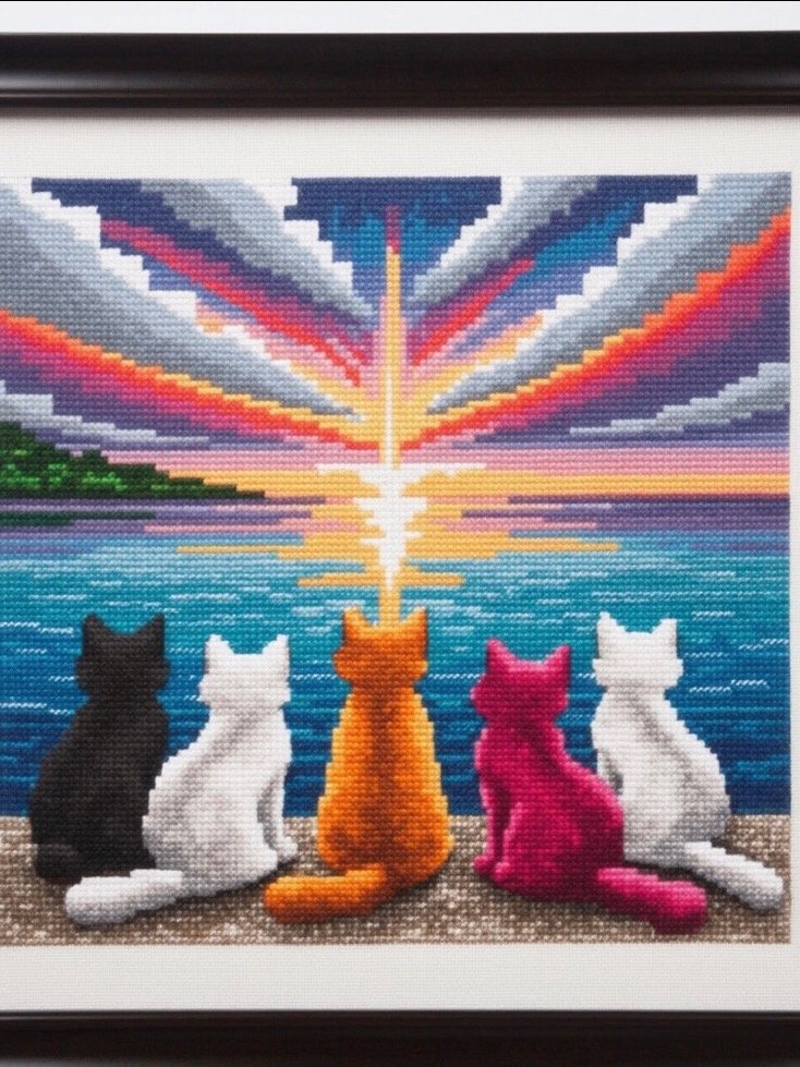 Dreamy Cat Vacation Cross Stitch product image (1)