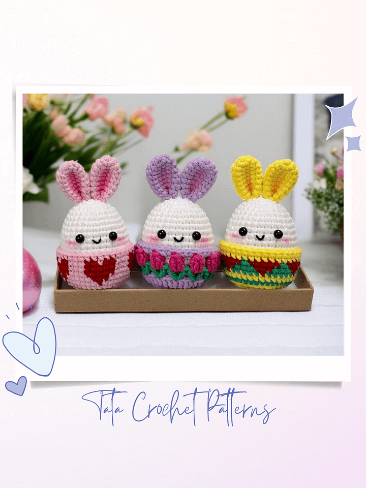 (8 in 1) Crochet Pattern - Super Cute Easter Bunny Eggs Amigurumi product image (2)