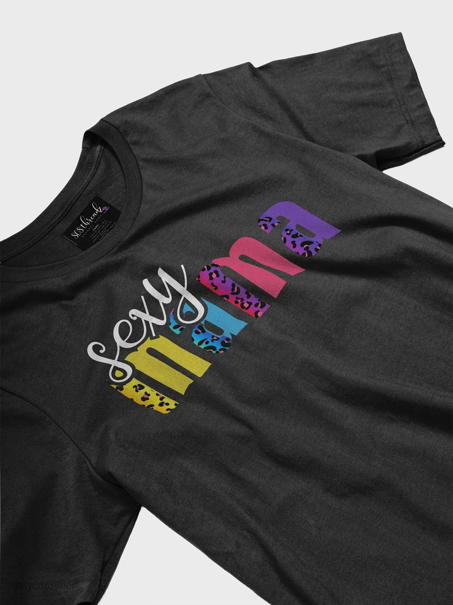 Sexy Mama T-Shirt; White with Mix Rainbow Leopard Pattern product image (3)