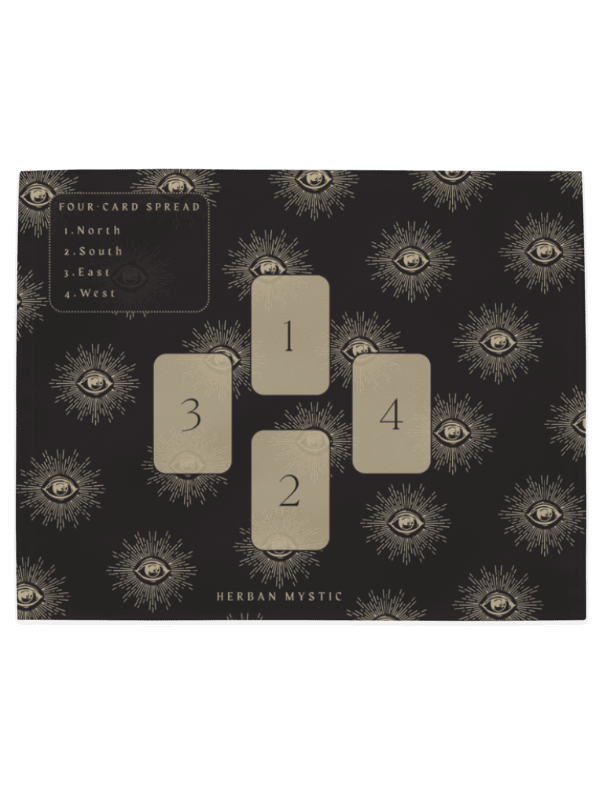 Dark Mystic Eye Divination Placemats - 4-Piece Tarot Reading Set with Spread Guide product image (3)
