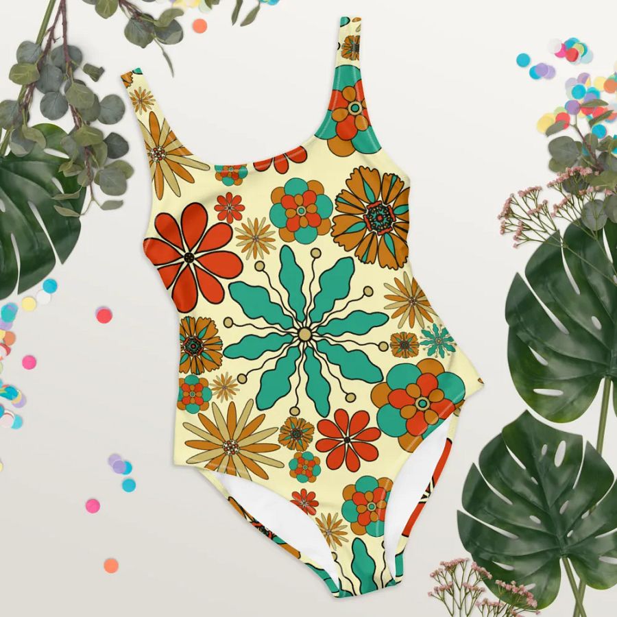 Retro Floral Reverie Swimsuit product image (5)