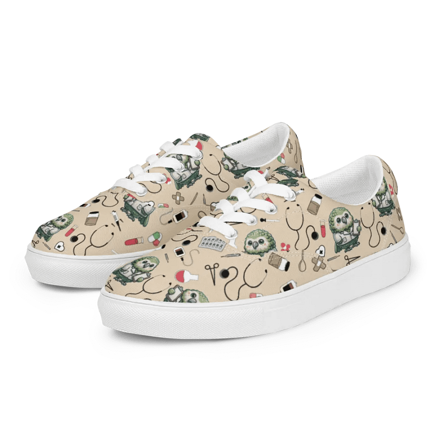 Cute Medical Kakapo Lace-up Canvas Shoes (Tan) product image (6)
