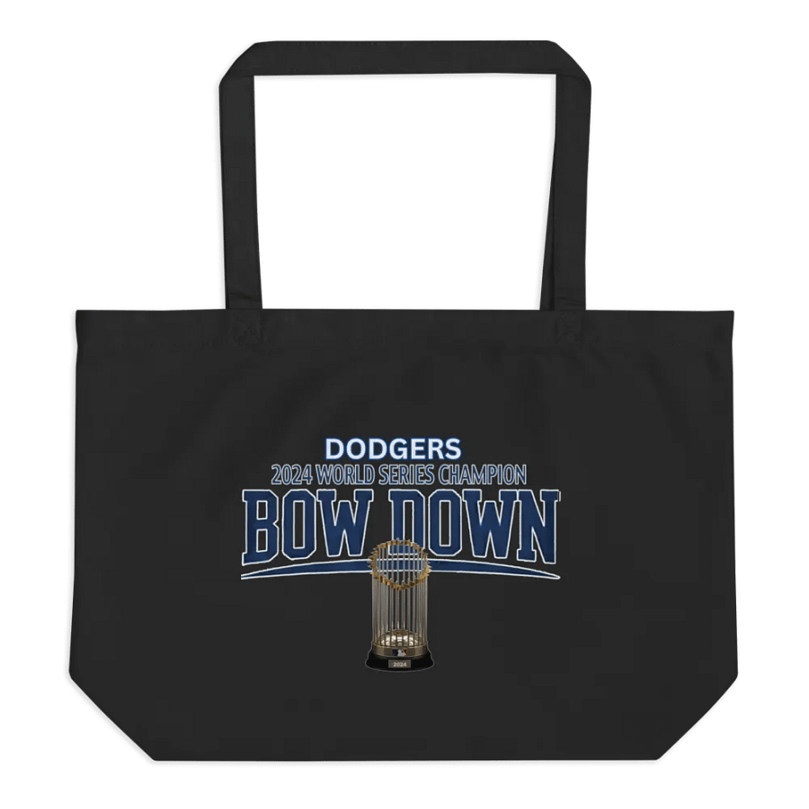 "Bow Down" LA Dodgers 2024 World Series Champion Eco Tote | MLB Home Locker product image (1)