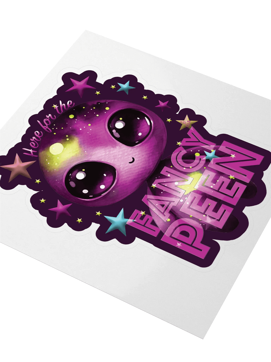 Fancy Alien Sticker (Raspberry) product image (3)