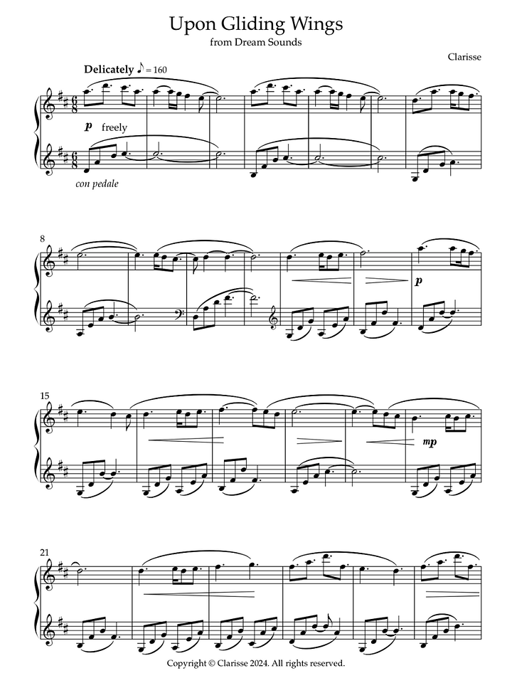 Upon Gliding Wings - Sheet Music product image (1)