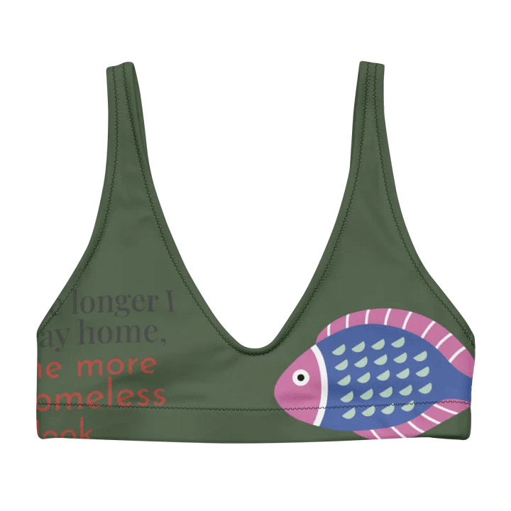 🐠 Fish Print Recycled Padded Bikini Top – Swim with Style & Sustainability! 🌊 product image (1)