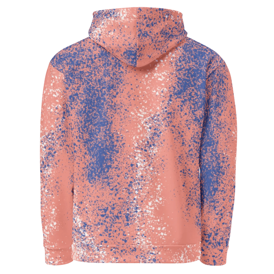 Coral & Blue Speckled Hoodie – Soft, Sporty & Eco-Friendly product image (3)