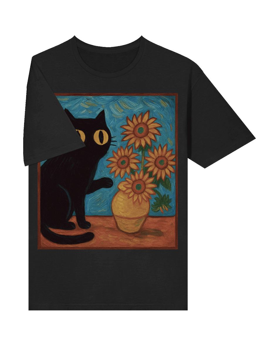 Sunflower Cat Van Gogh T-Shirt product image (29)