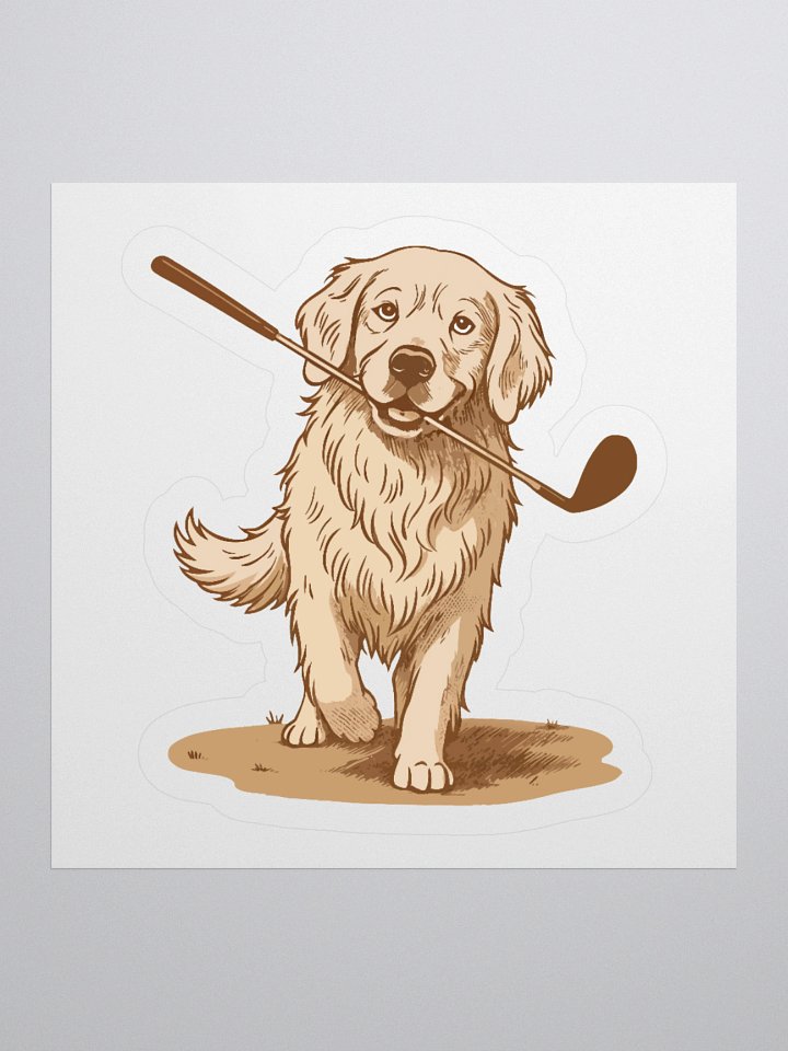Golden Retriever Golfer Kiss Cut Stickers product image (1)
