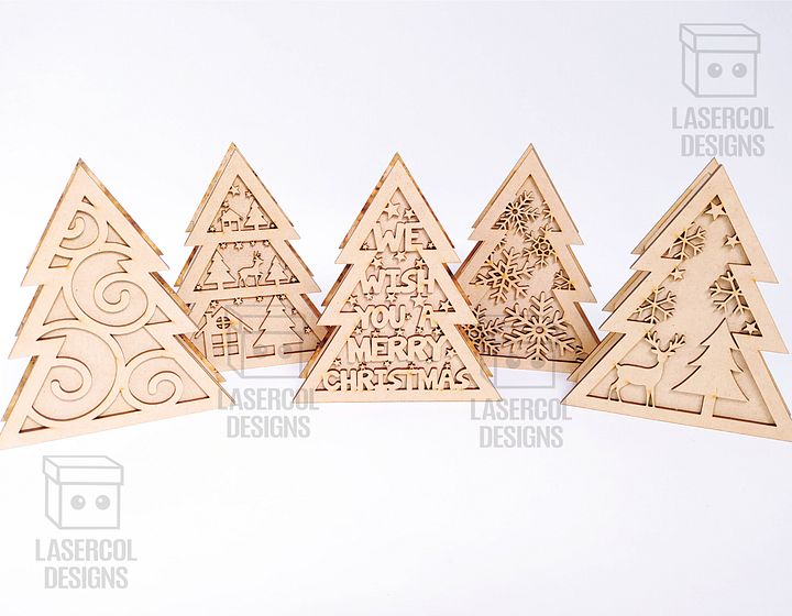 Christmas Tree Box (2 Sizes, 5 Styles) - Laser Cut Files product image (2)