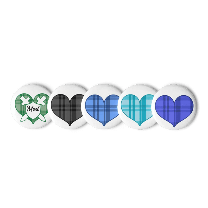 Flannel Heart Pins - Blue/Dark product image (1)