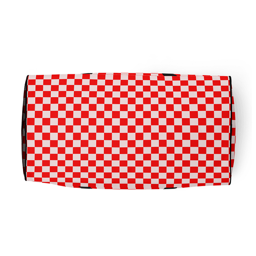 Checkered! Red and White Checkers Duffel Bag product image (5)