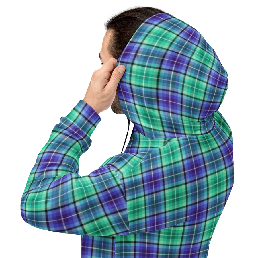 Bright Green and Purple Plaid Hoodie product image (8)