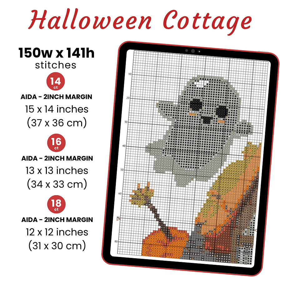 Halloween Cottage Cross Stitch Pattern product image (2)