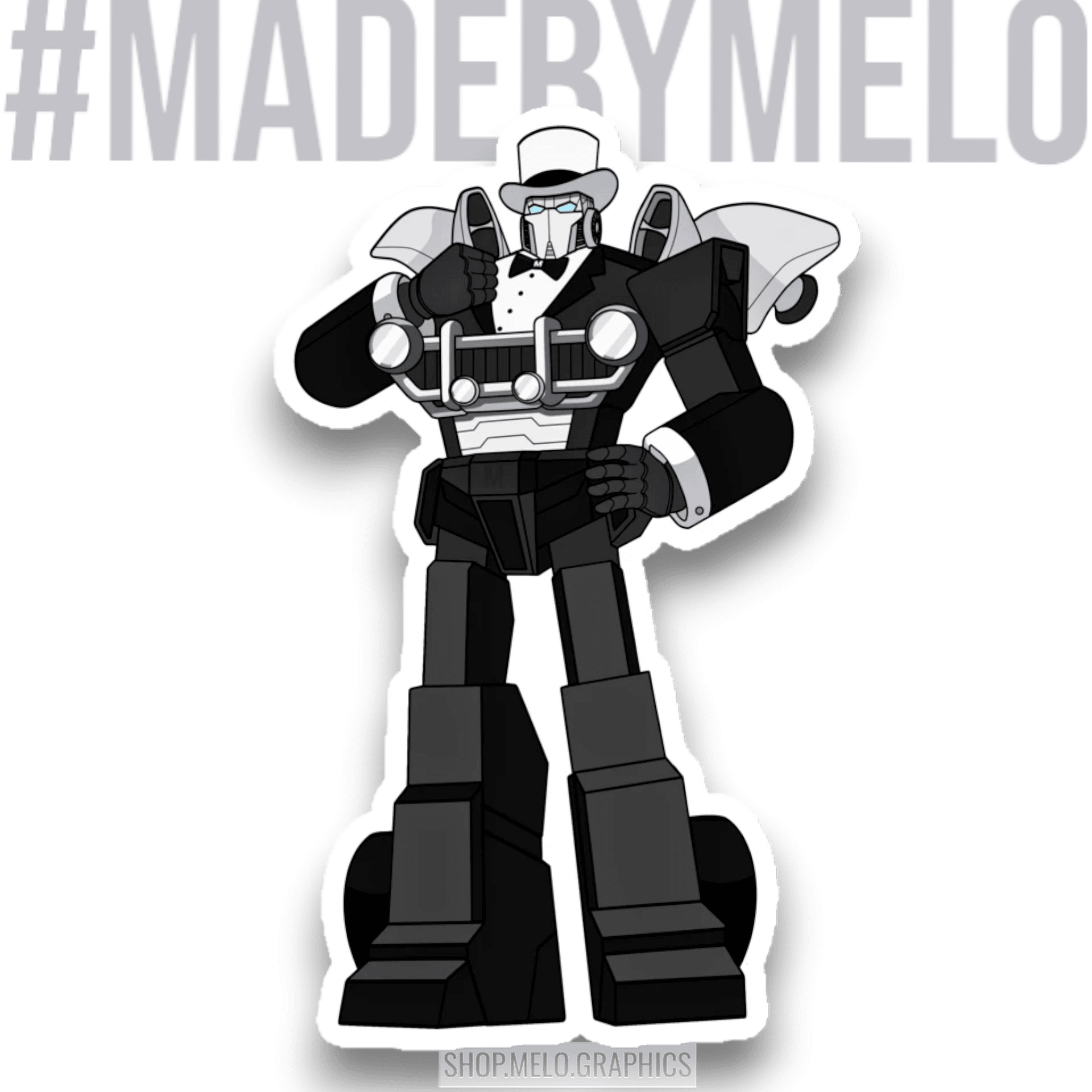 Fancy Carball Bot: Robot - Die-Cut Magnet | #MadeByMELO product image (1)
