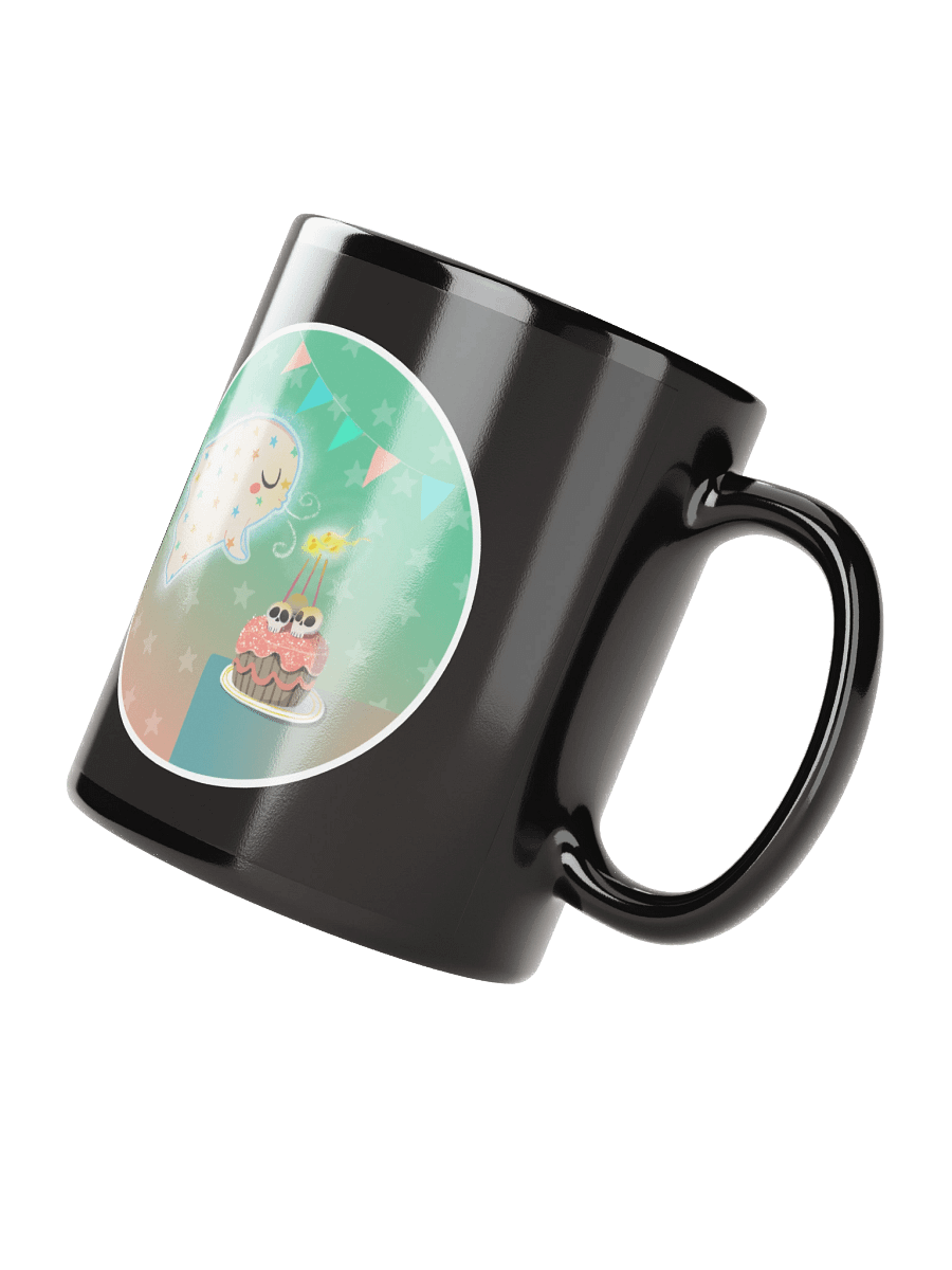 Pastel Little Ghost Birthday Cake - Black Ceramic Birthday Mug product image (3)